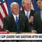 GOP leadership and reporters break out laughing over concerns about Trump