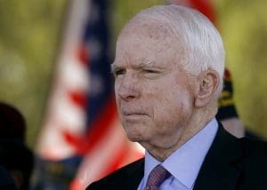 McCain and 16 of his fellow Republicans voted against help for Harvey victims