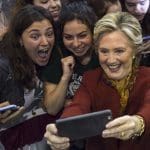 Joyful, enthusiastic Clinton supporters flood #HereIAmWithHer hashtag