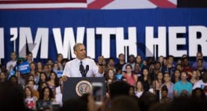 President Barack Obama holds a rally for Hillary Clinton's presidential campaign at the Florida International University in Miami, FL on November 3, 2016. (Michael Appleton for Hillary for America)