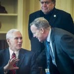 While Pence poses for cameras with U.S. allies, “President Bannon” meets in private to destroy them
