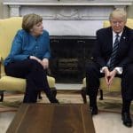 Trump won’t look Merkel in the eye, blows off handshake after WH meeting