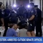 Health care protesters arrested in Capitol hallways
