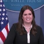 Sarah Huckabee Sanders outright lies: Trump has never “promoted or encouraged violence”