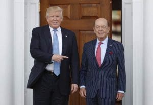 Trump with Commerce Secretary Wilbur Ross