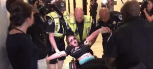 wheelchair protest arrest