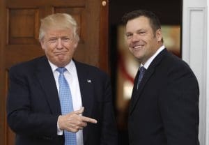 Trump with his leading voter suppression expert, Kris Kobach