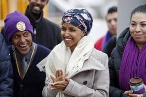 Minnesota Democratic state Rep. Ilhan Omar, the first Somali-American elected to a state legislature.