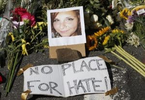 A memorial for Heather Heyer, who was killed by a white supremacist at the neo-Nazi riot in Virginia