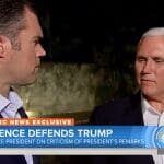 Pence squirms when White House reporter asks him to name the “many sides” Trump condemned