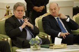 Steve Bannon (L) and Trump economic adviser Gary Cohn (R) are not what you would call 