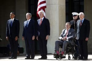 Barack Obama, George W. Bush, Bill Clinton, George H.W. Bush, Jimmy Carter
