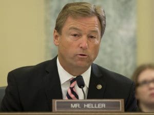 Nevada's Republican senator, Dean Heller, is in a world of trouble back home