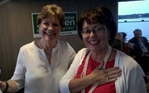 Kari Lerner poses with her hero, New Hampshire Sen. Jeanne Shaheen