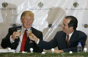 Trump at his now-bankrupt golf club in Puerto Rico