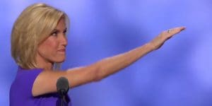 Conservative talking head Laura Ingraham salutes Trump at Republican National Convention in 2016