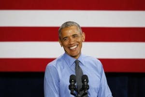Barack Obama smiles