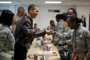 Obama with troops