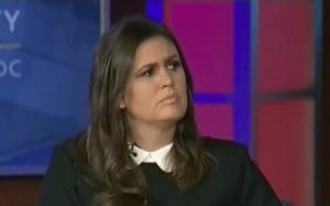 Sarah Huckabee Sanders frown