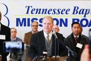 Randy C. Davis, center, president and executive director of the Tennessee Baptist Mission Board