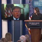 Sarah Sanders pathetically introduces Trump propaganda tape as “special guest” at briefing