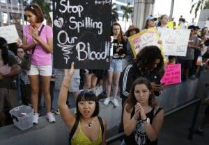 Teens in Florida protest against gun violence