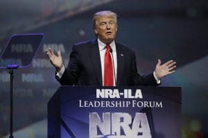 Donald Trump speaks at the National Rifle Association convention.