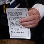 Trump’s crib note literally reminds him to ‘hear’ grieving Americans