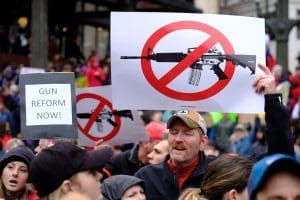 Protesters demonstrate against gun violence as thousands take part in a nationwide day of action