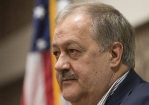 Former Massey CEO and West Virginia Republican Senatorial candidate, Don Blankenship, speaks during a town hall to kick off his campaign in Logan, WV., Thursday, Jan. 18, 2018. Blankenship will face two other republican candidates in the May 8th primary.