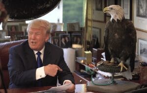 Trump with bald eagle