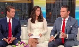 Fox and Friends hosts Griff Jenkins, Abby Huntsman, and Pete Hegseth