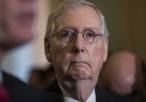 Mitch McConnell appears to pout.