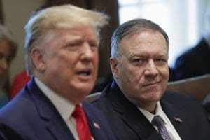 Secretary of State Mike Pompeo with Donald Trump
