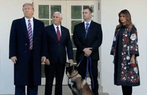 Trump with military dog Conan