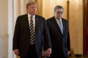 Donald Trump with Attorney General William Barr