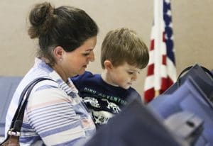 Voters, Elections, Mom and child
