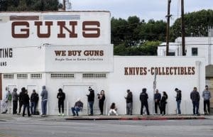 Line in front of Gun Shop