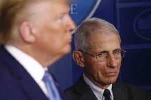 Dr. Anthony Fauci with Donald Trump