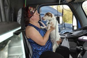 Virus Outbreak, woman with dog, South Carolina