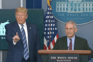 Donald Trump with Dr. Anthony Fauci