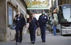 Health workers masks New York