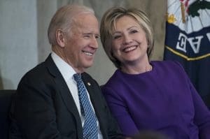 Former Vice President Joe Biden and former Secretary of State Hillary Clinton