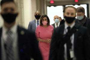 Nancy Pelosi in mask