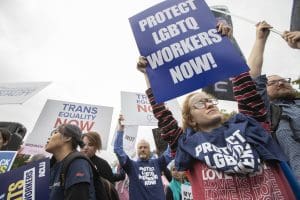 LGBTQ workers protest