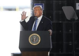 Donald Trump at podium