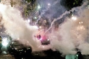 Protests and smoke in Portland
