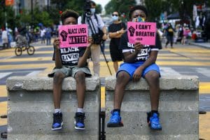 Young protesters against racial injustice