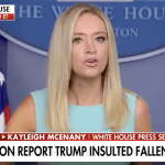McEnany storms off after claiming reports of Trump bashing the military are false