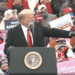 Watch Trump mock Laura Ingraham for wearing a mask at his rally